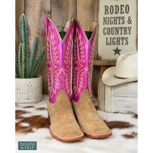 NEW Ariat Frontier Calamity Jane Boot Pink Western Square Toe Rodeo Cowgirl 7